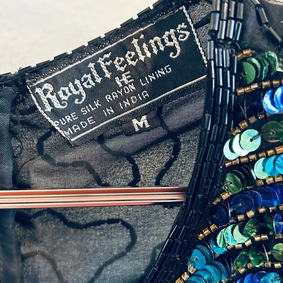 Vintage Sequin and Beaded 100% Silk Blouse- Size Medium - Picture 3 of 4